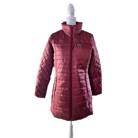 Patagonia Women's Carmine Red Quilted Full Zip Radalie Parka Size Small NWT - Picture 1 of 7
